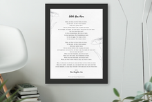 Custom, Framed Written Poetry Piece - Dedicate to Someone Special