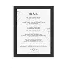 Custom, Framed Written Poetry Piece - Dedicate to Someone Special