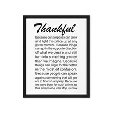 Thankful Series. Framed Canvas