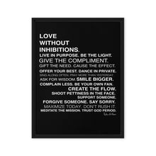 Love Without Inhibitions. Framed Canvas