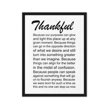 Thankful Series. Framed Canvas