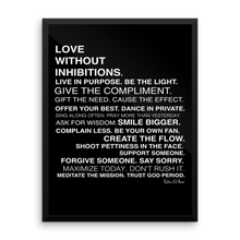 Love Without Inhibitions. Framed Canvas