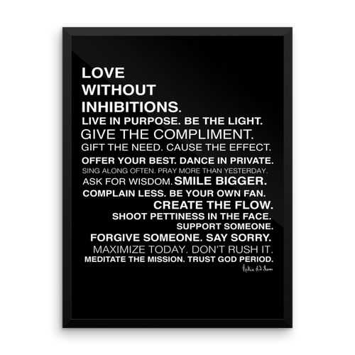 Love Without Inhibitions. Framed Canvas